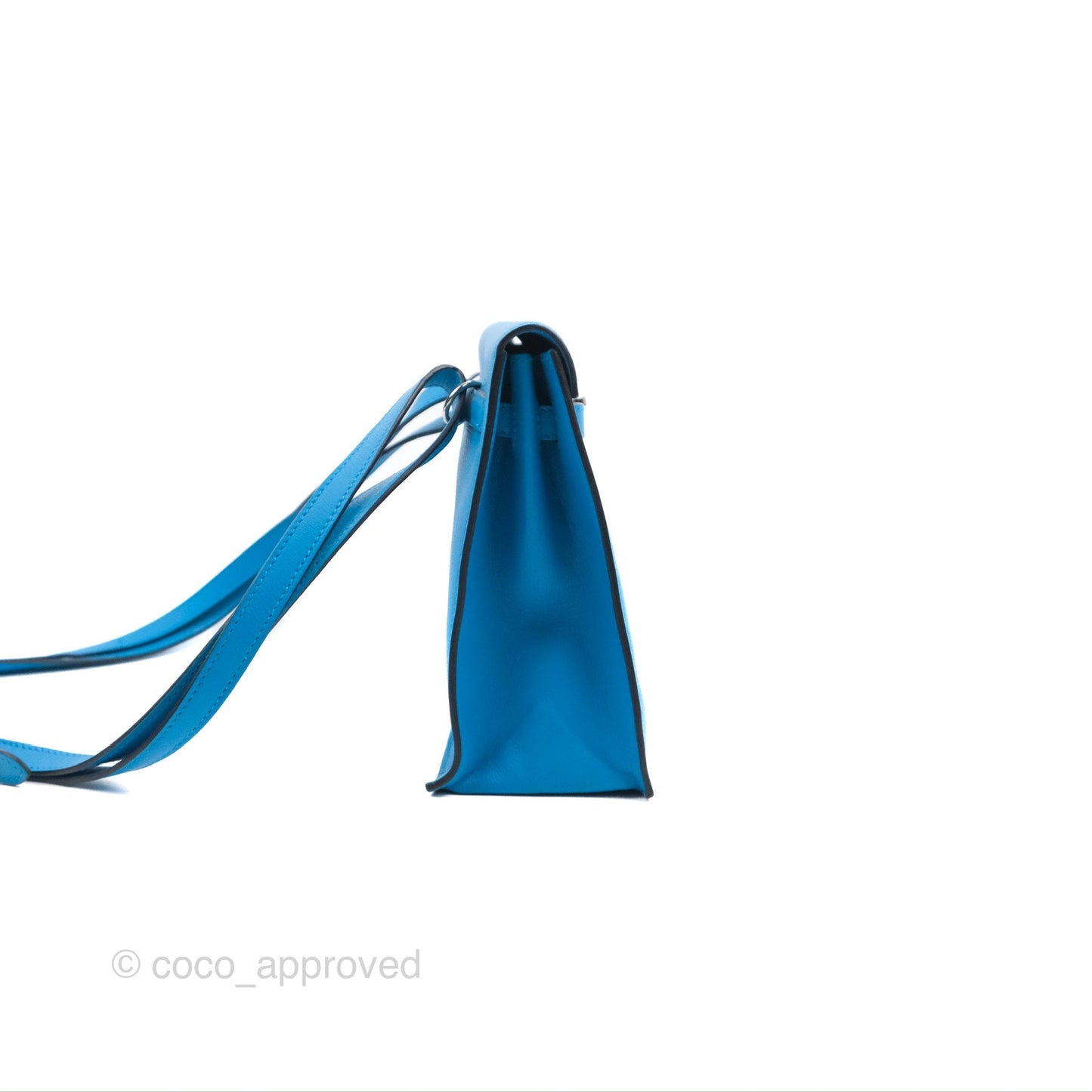 Hermès Kelly Danse II Bag Verso Veau Evercolor Bleu Frida/ Rose Mexico Palladium Hardware