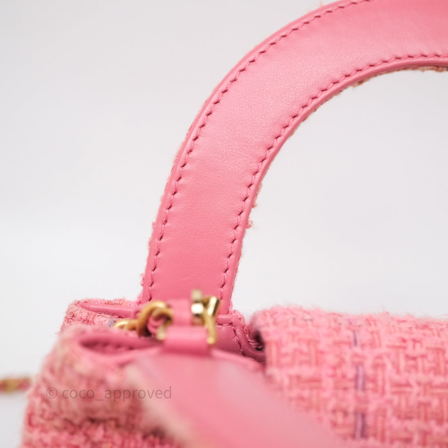 Chanel Kelly Bag Pink Tweed Aged Gold Hardware
