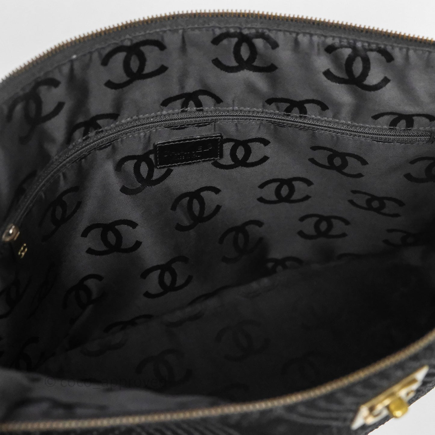 Chanel Vintage Shoulder Bag Quilted Black Suede Aged Gold Hardware