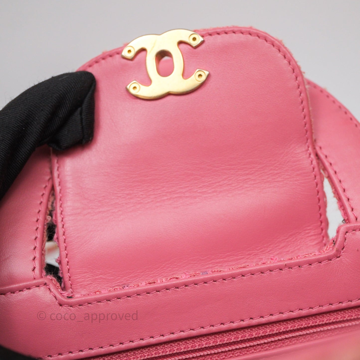 Chanel Kelly Bag Pink Tweed Aged Gold Hardware