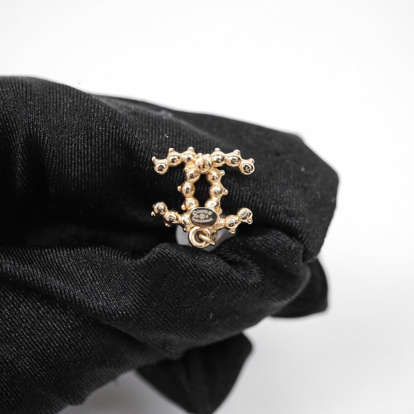 Chanel CC Crystal Pearl Drop Earrings Gold Tone 20B