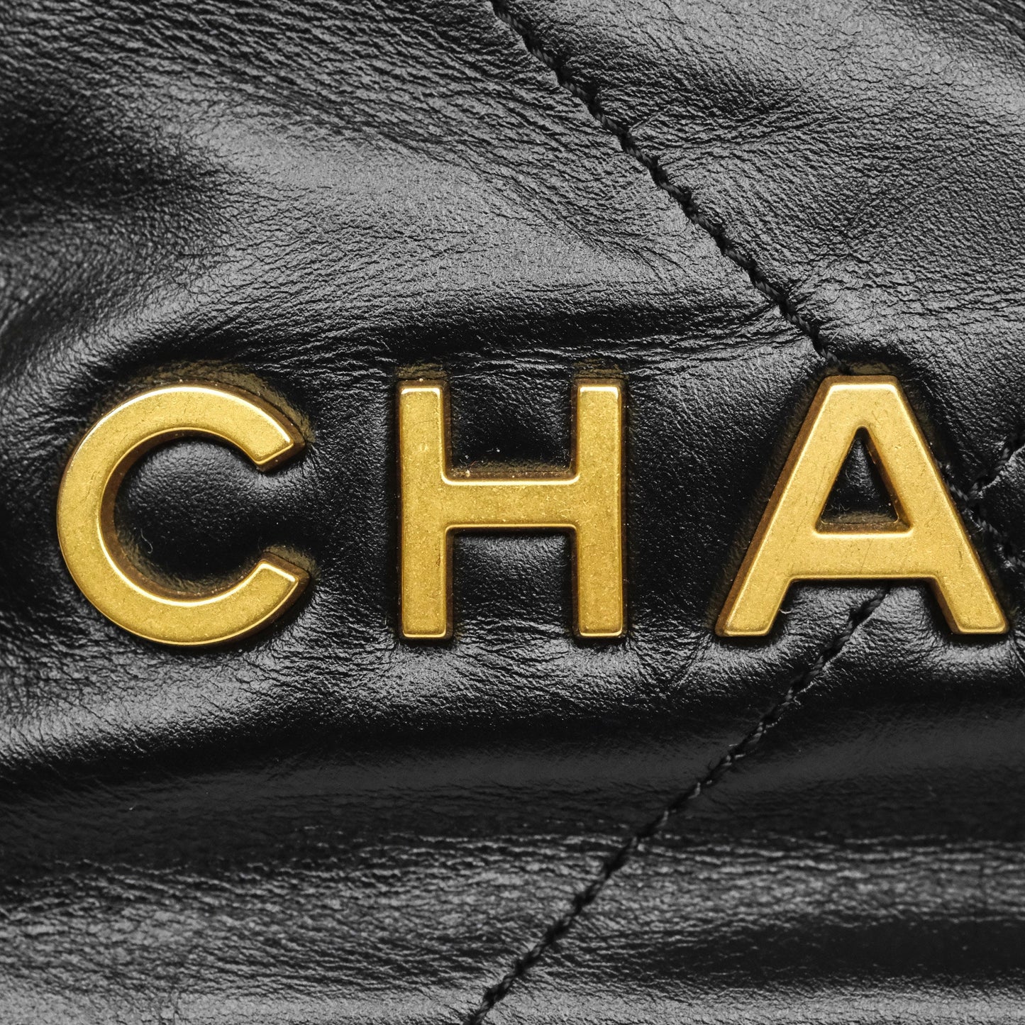 Chanel 22 Mini Bag Black Crumpled Calfskin Aged Gold Hardware
