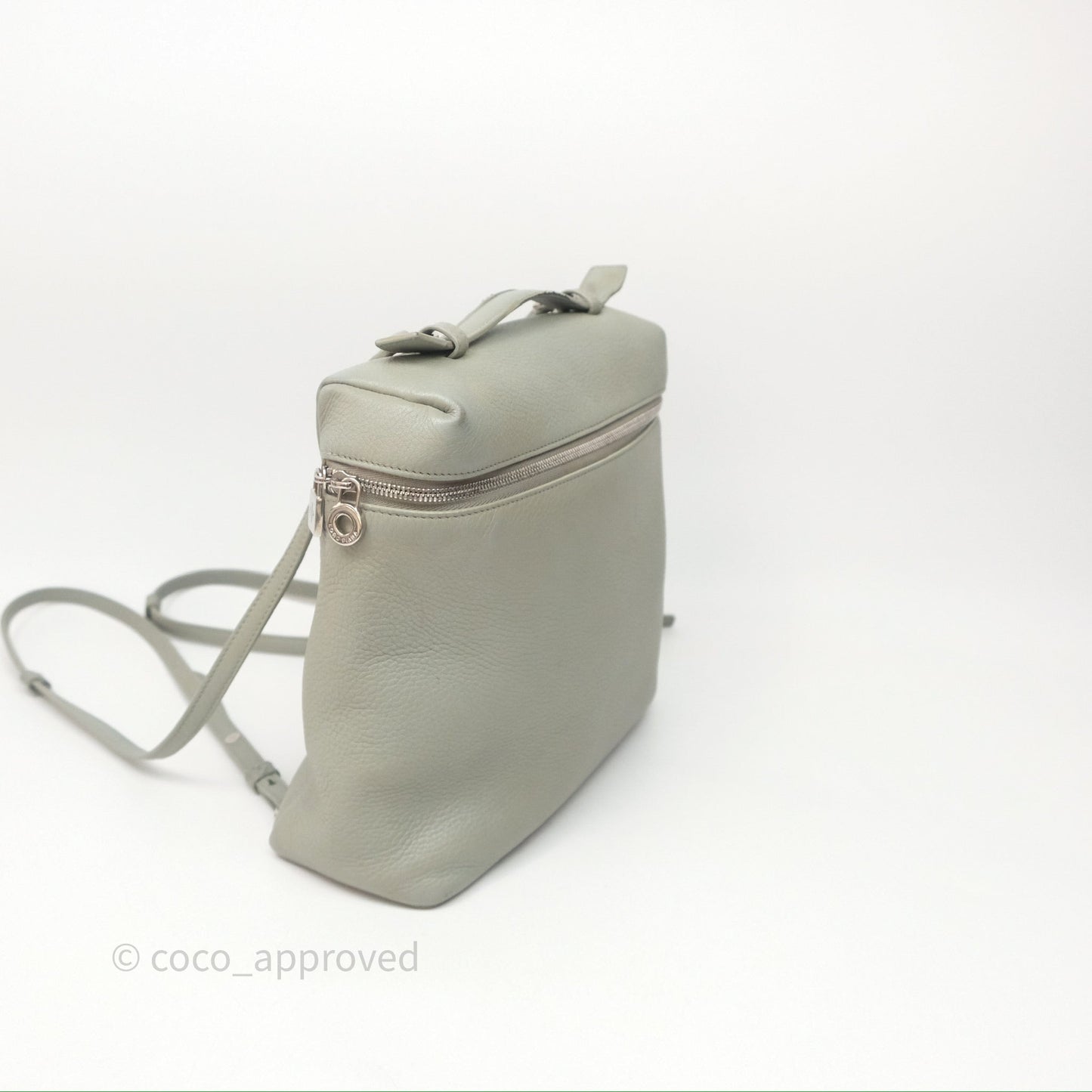 Loro Piana Extra Pocket Backpack L23.5 Eucalyptus/Antique Silver Hardware