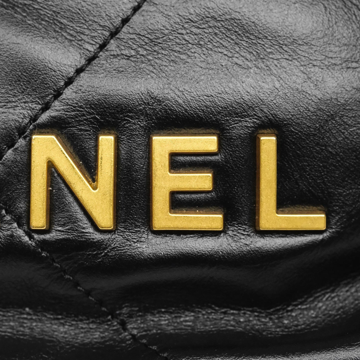 Chanel 22 Mini Bag Black Crumpled Calfskin Aged Gold Hardware