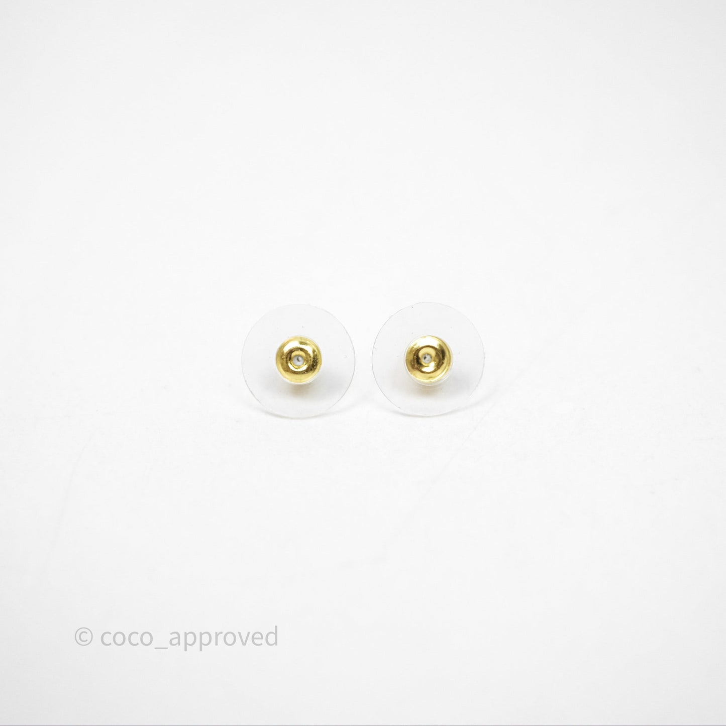 Chanel CC Crystal Round Earrings Gold Tone 25B