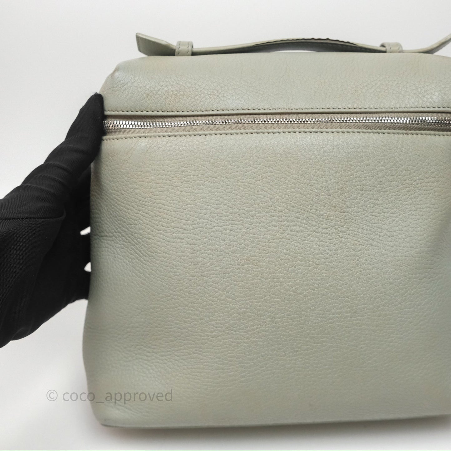 Loro Piana Extra Pocket Backpack L23.5 Eucalyptus/Antique Silver Hardware