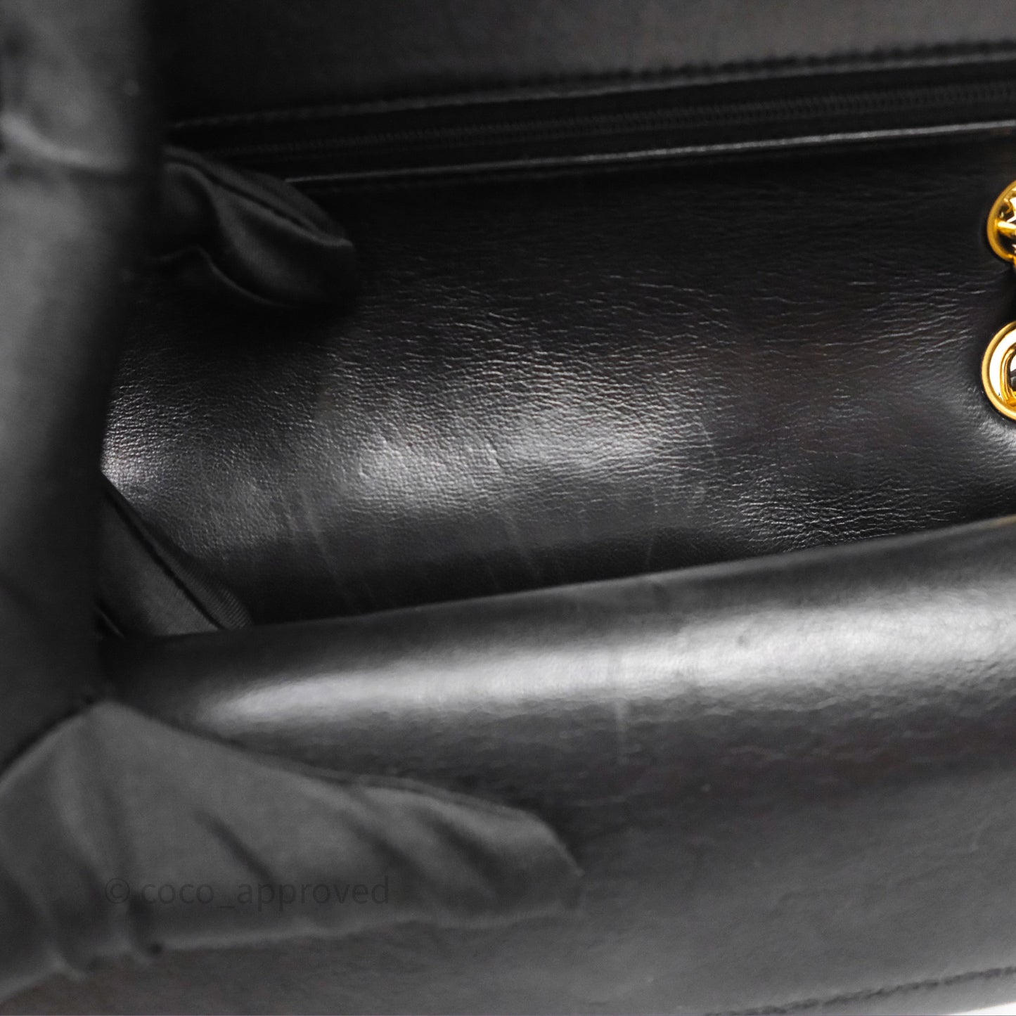 Chanel Classic Vintage Double Flap M/L Black Lambskin Gold Hardware