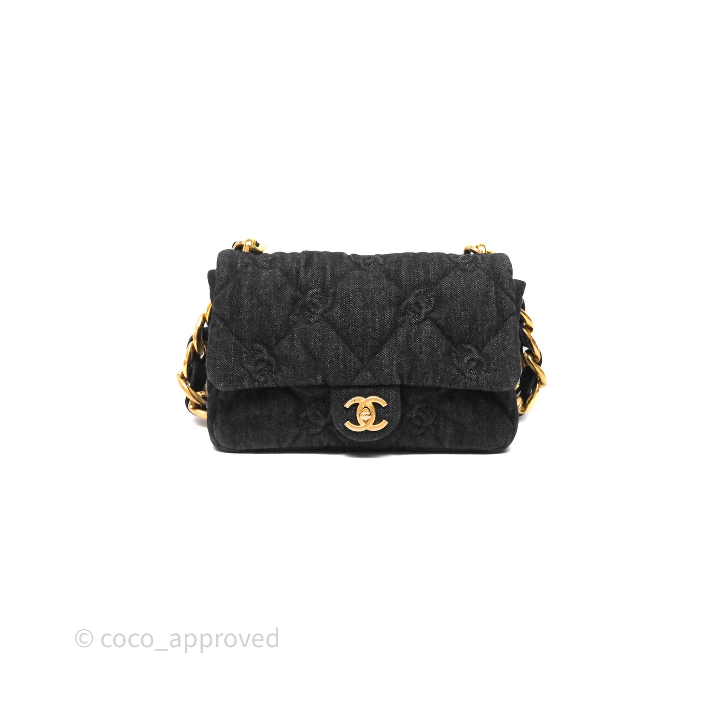 Chanel Medium Funky Town Flap Denim Aged Gold Hardware 22S