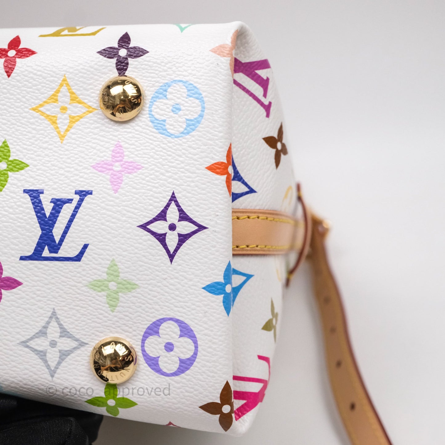 Louis Vuitton x Takashi Murakami CarryAll PM White Rainbow