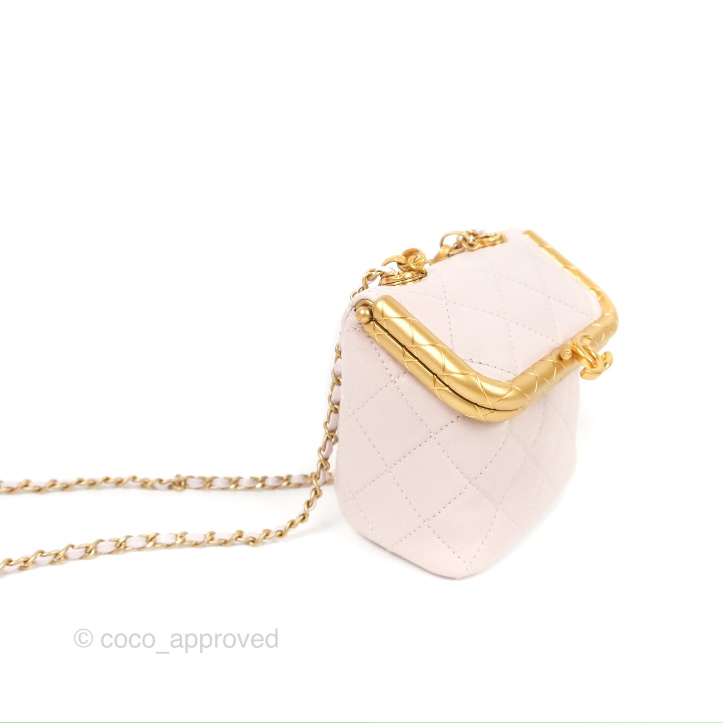 Chanel Kiss Lock Mini Vanity Pink Lambskin Gold Hardware