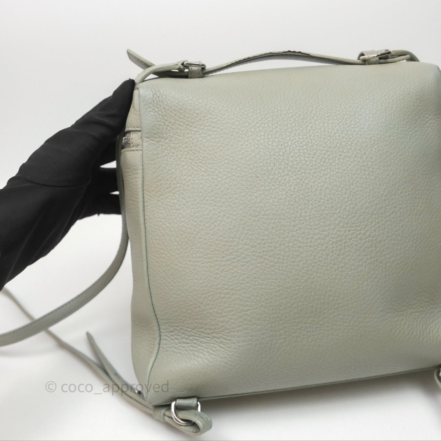 Loro Piana Extra Pocket Backpack L23.5 Eucalyptus/Antique Silver Hardware