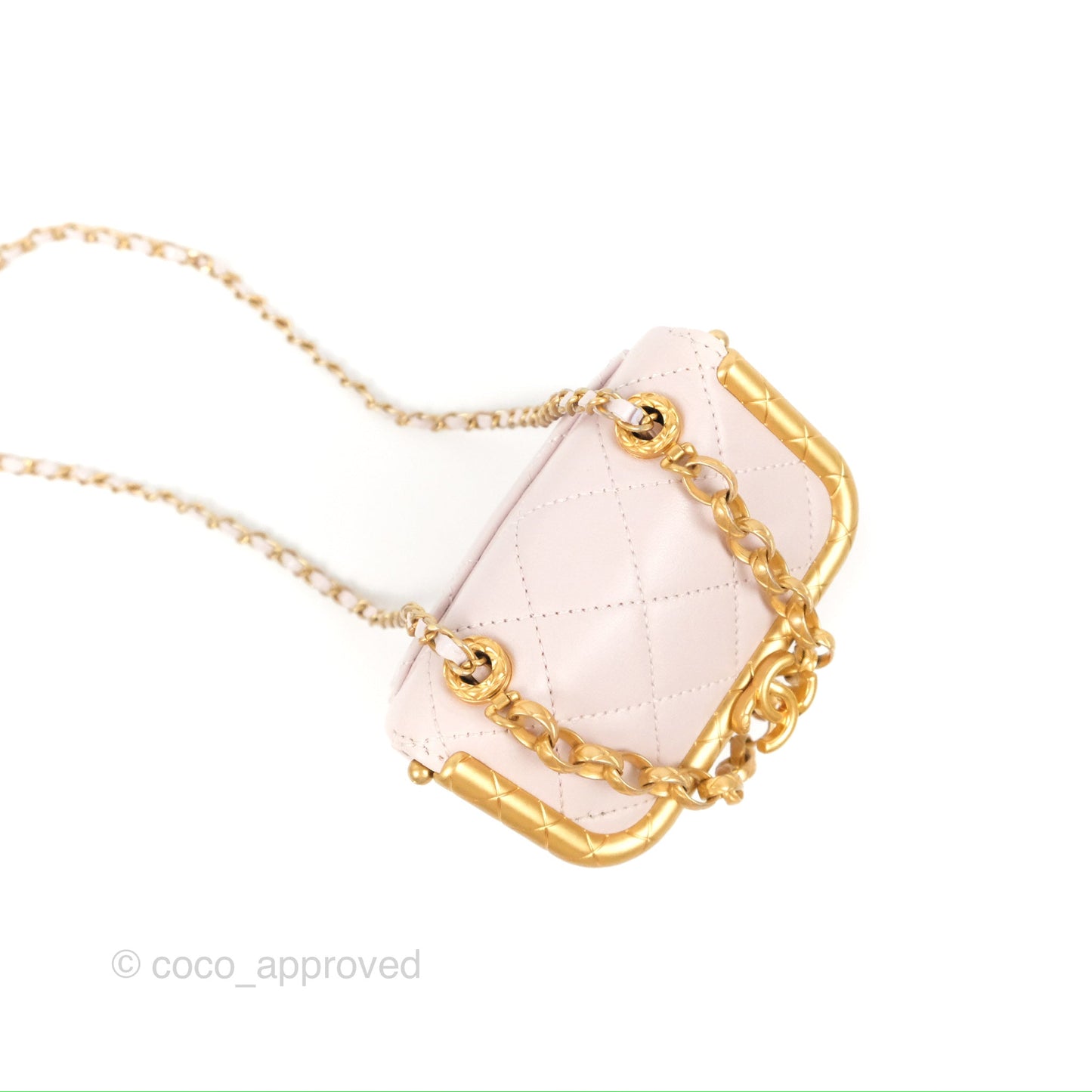Chanel Kiss Lock Mini Vanity Pink Lambskin Gold Hardware