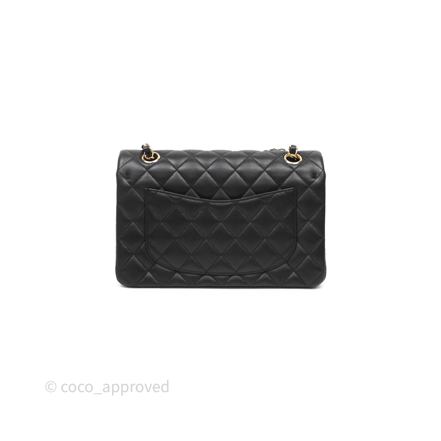 Chanel Small Classic Flap Quilted Black Lambskin Gold Hardware