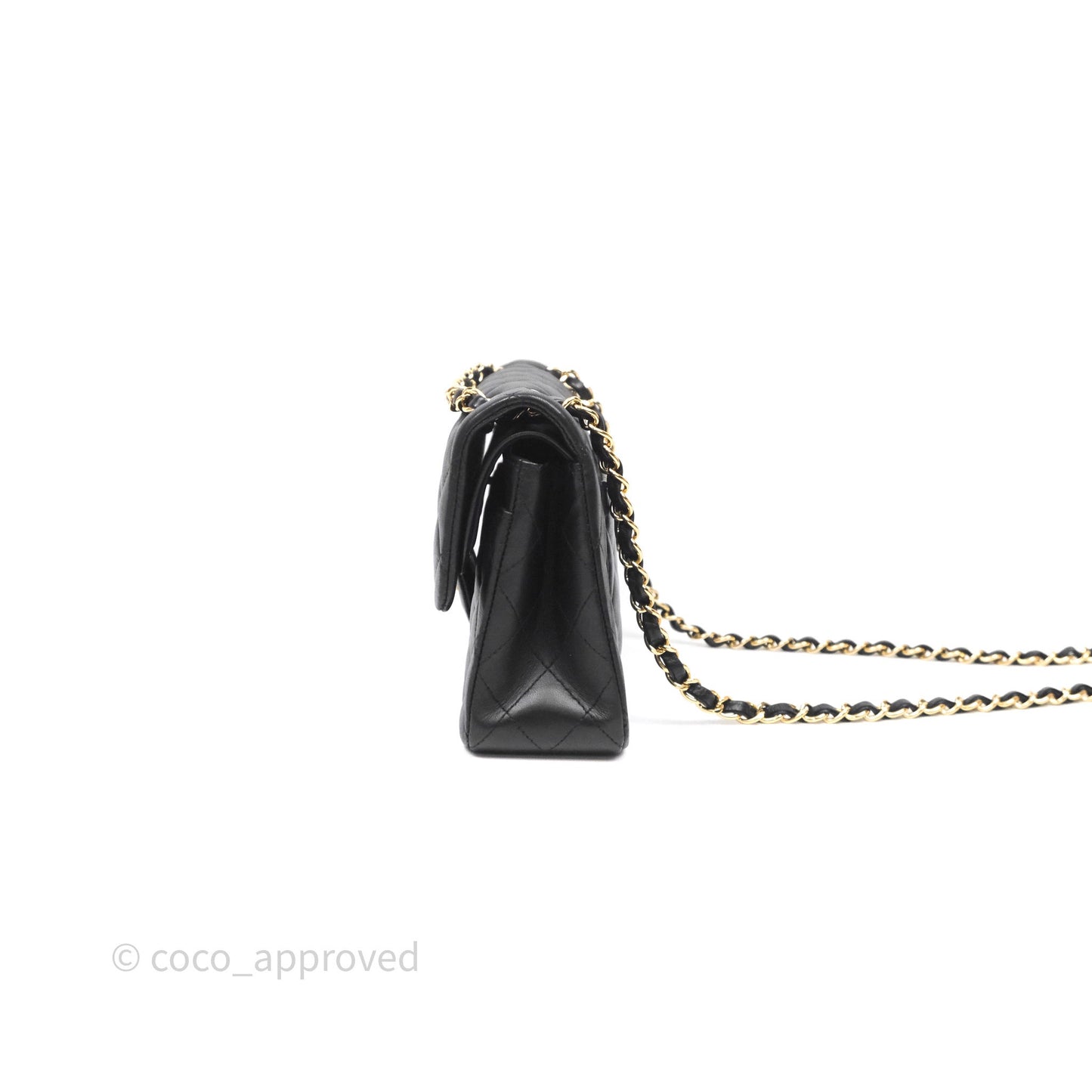 Chanel Small Classic Flap Quilted Black Lambskin Gold Hardware