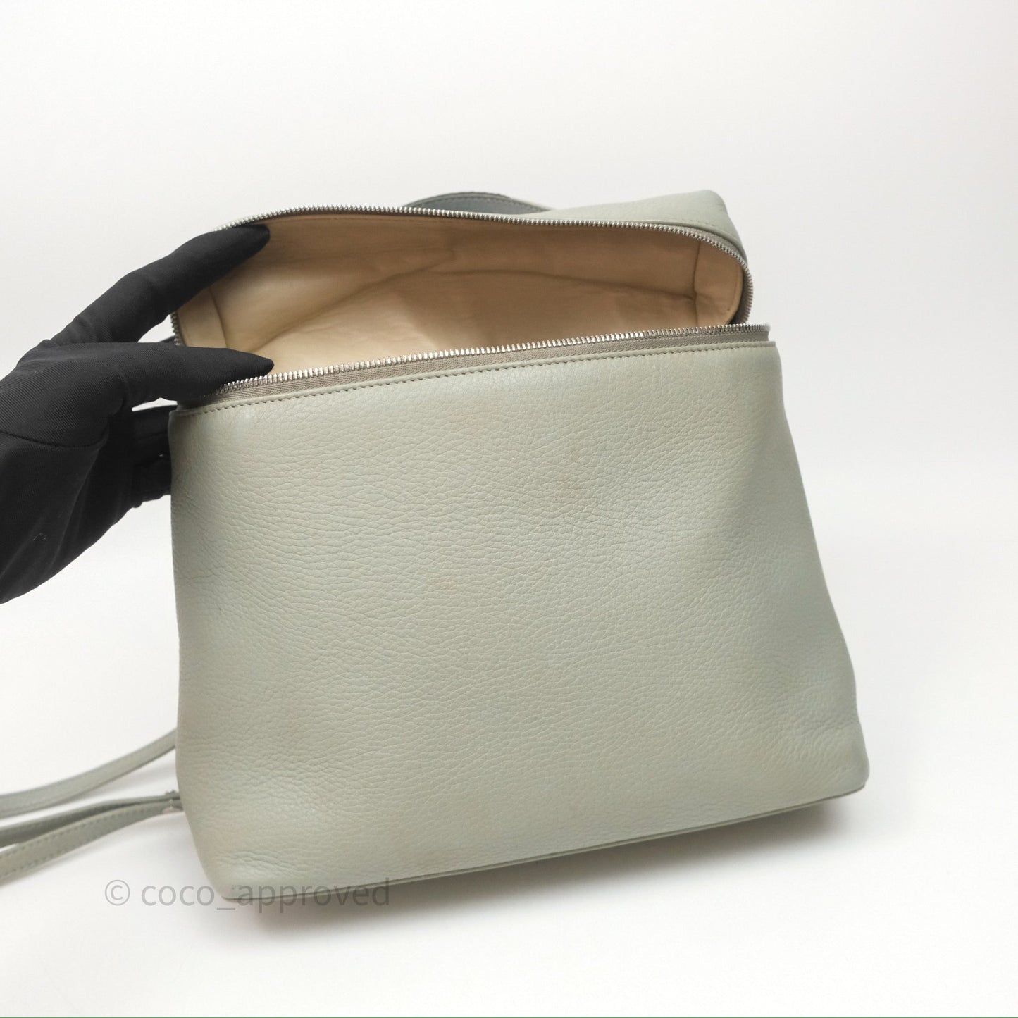 Loro Piana Extra Pocket Backpack L23.5 Eucalyptus/Antique Silver Hardware