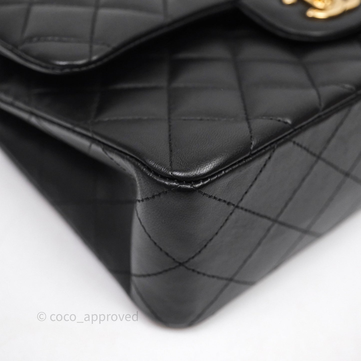 Chanel Small Classic Flap Quilted Black Lambskin Gold Hardware