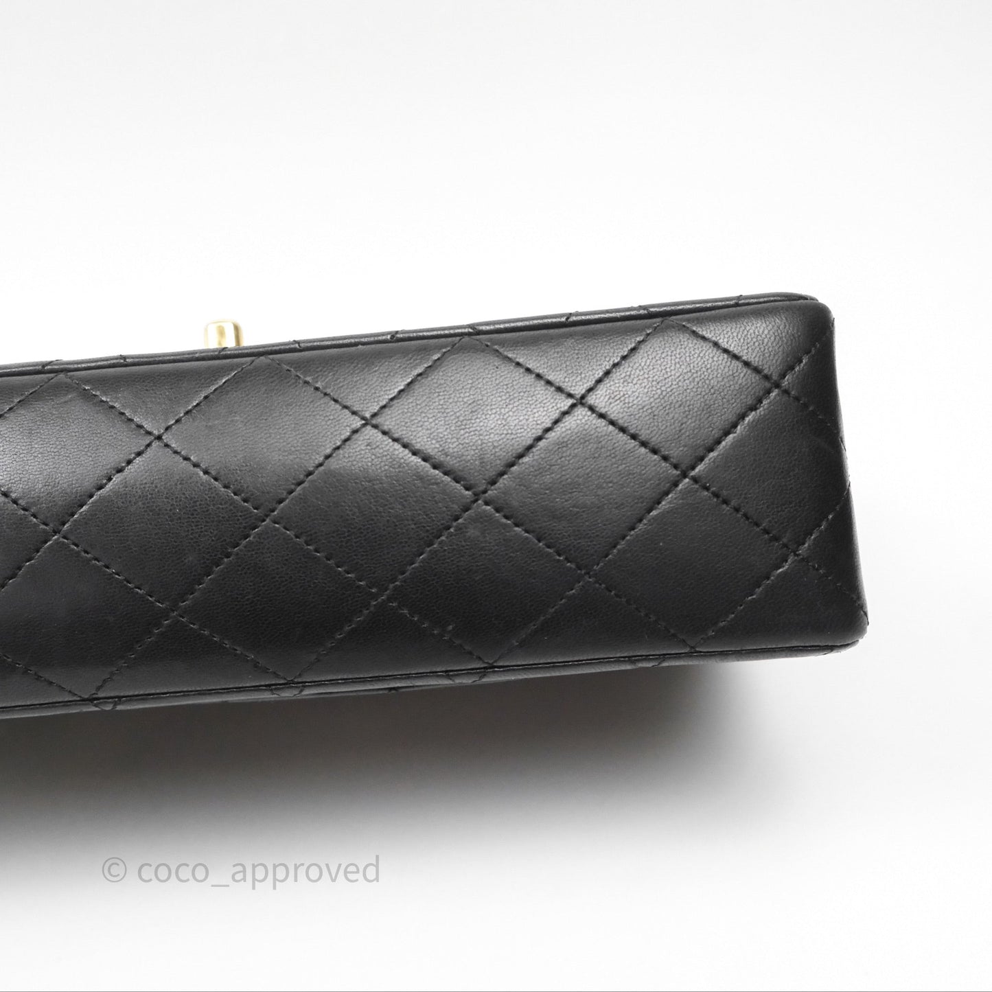Chanel Classic Vintage Double Flap M/L Black Lambskin Gold Hardware