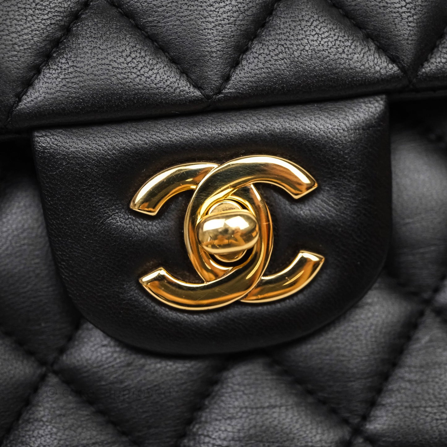 Chanel Small Classic Flap Quilted Black Lambskin Gold Hardware