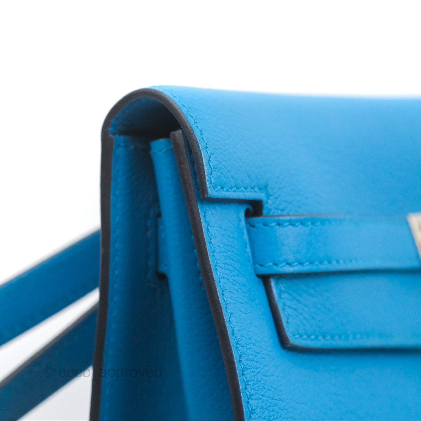 Hermès Kelly Danse II Bag Verso Veau Evercolor Bleu Frida/ Rose Mexico Palladium Hardware