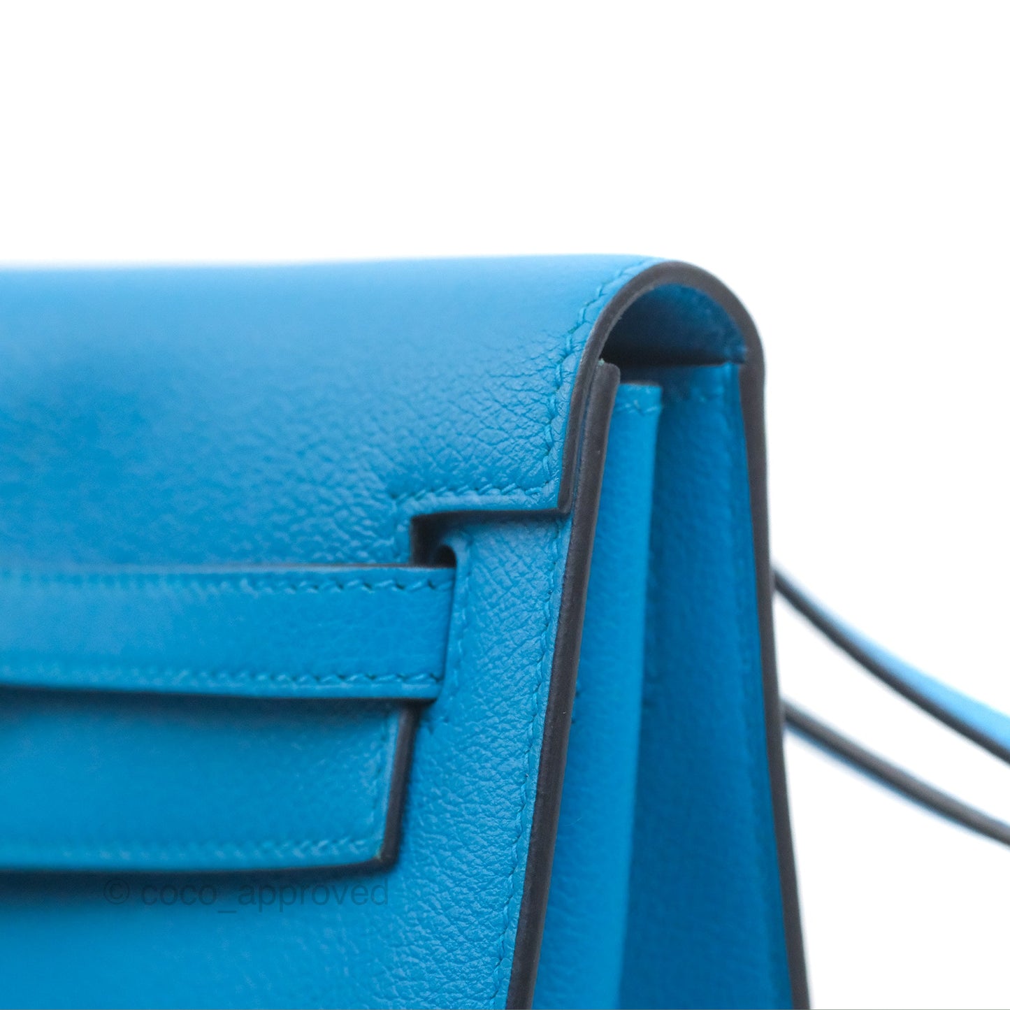 Hermès Kelly Danse II Bag Verso Veau Evercolor Bleu Frida/ Rose Mexico Palladium Hardware