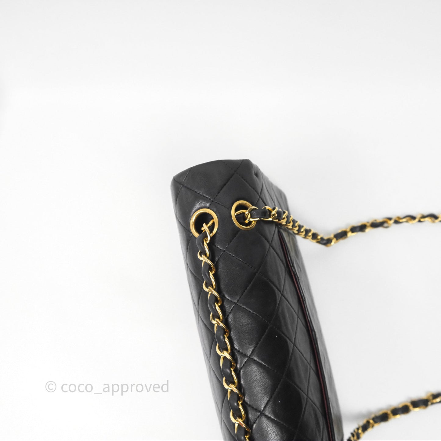 Chanel Classic Vintage Double Flap M/L Black Lambskin Gold Hardware