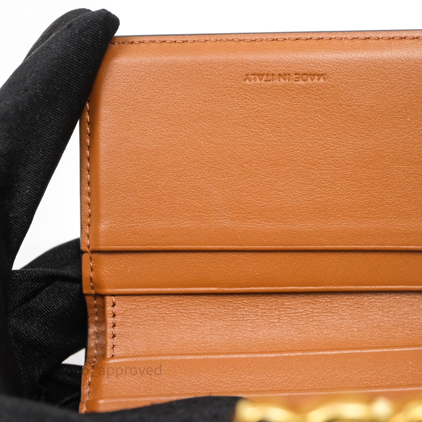 Celine Compact Wallet with Coin Triomphe Canvas Tan Lambskin