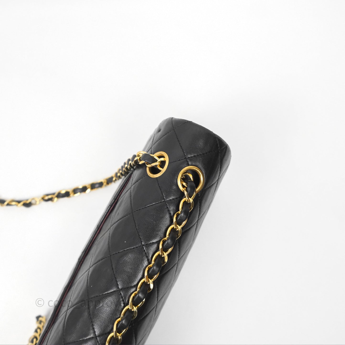 Chanel Classic Vintage Double Flap M/L Black Lambskin Gold Hardware