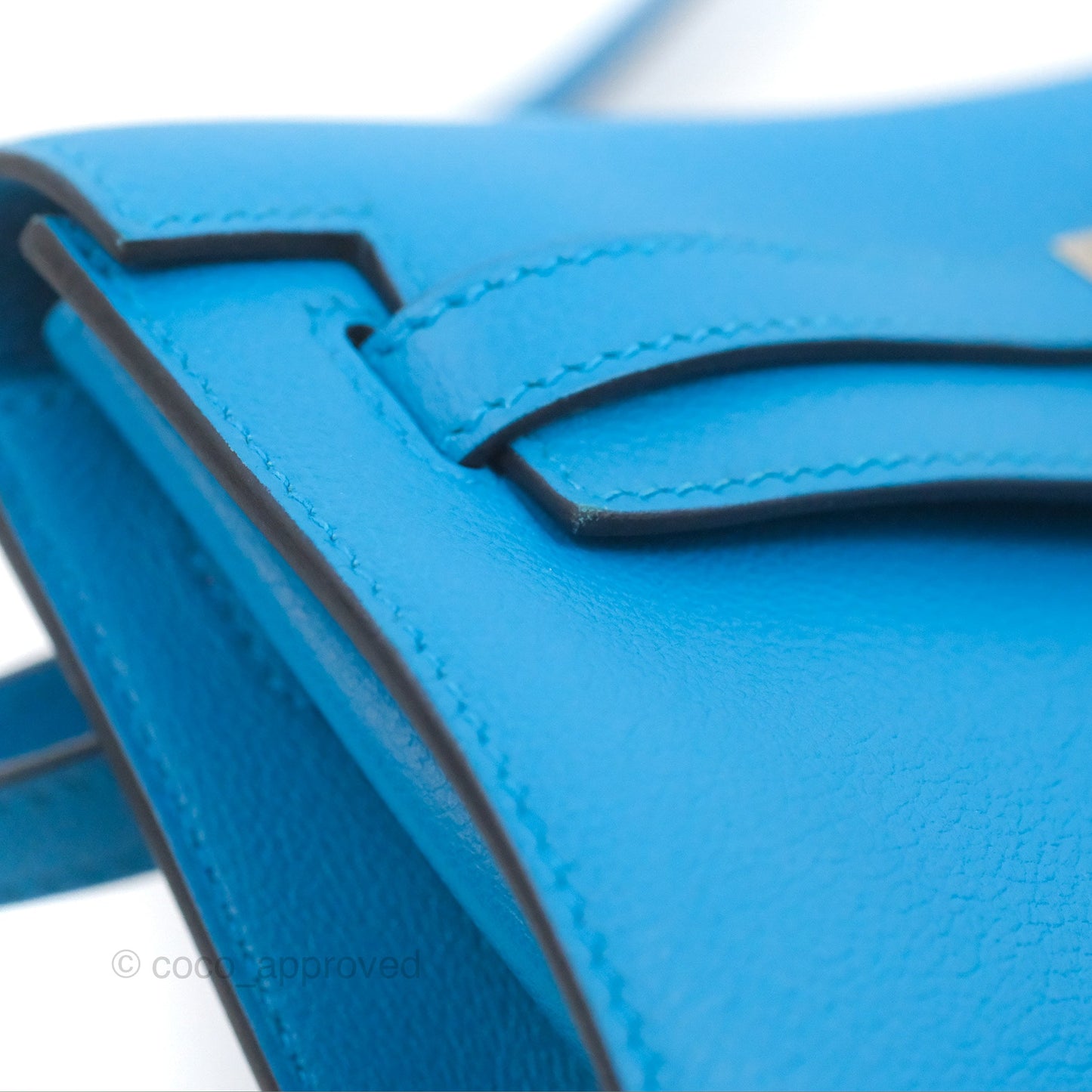 Hermès Kelly Danse II Bag Verso Veau Evercolor Bleu Frida/ Rose Mexico Palladium Hardware