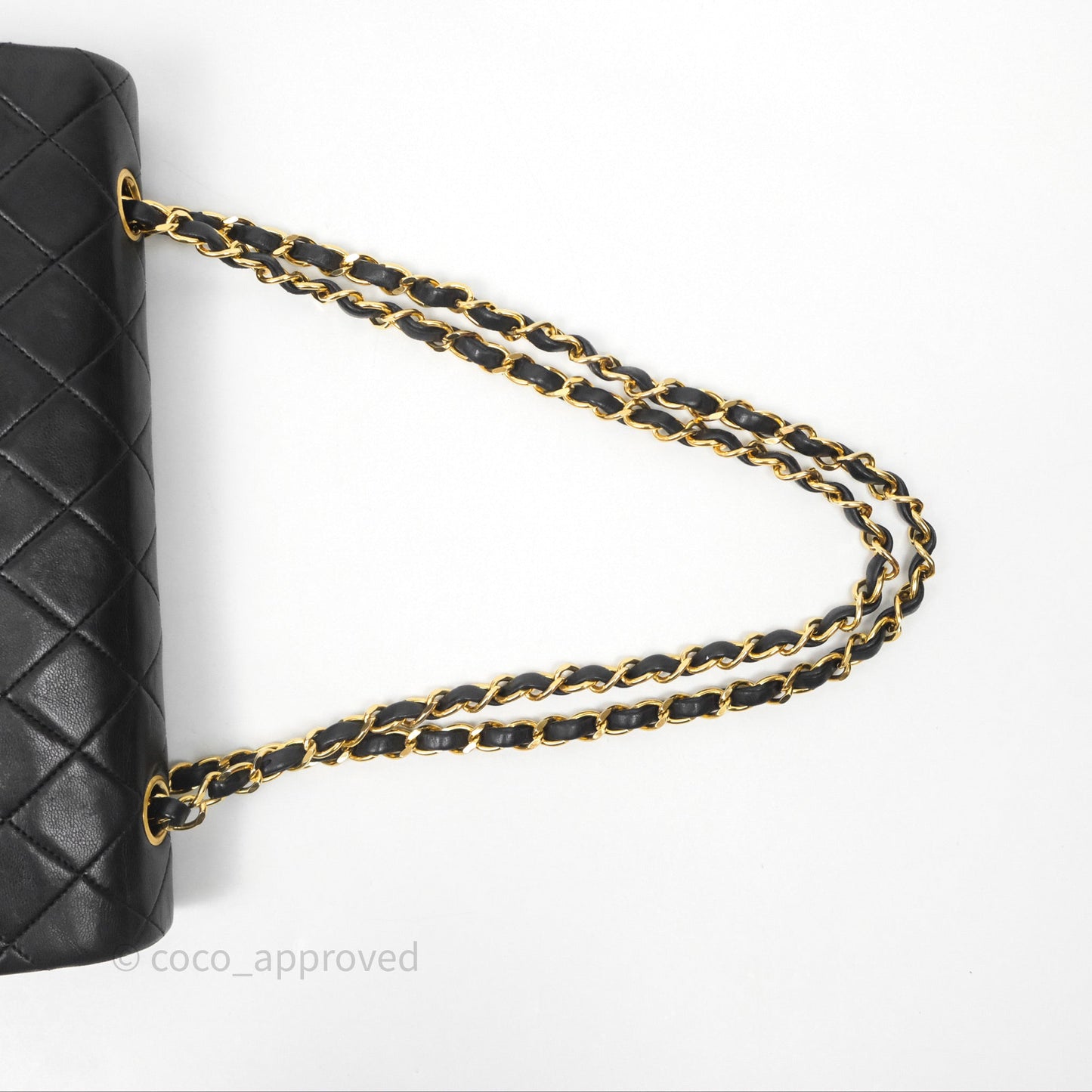 Chanel Classic Vintage Double Flap M/L Black Lambskin Gold Hardware