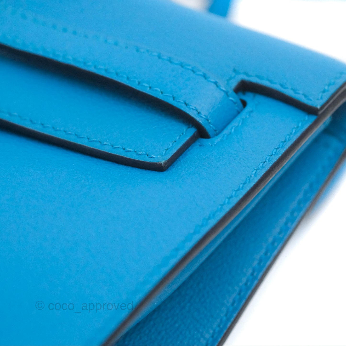 Hermès Kelly Danse II Bag Verso Veau Evercolor Bleu Frida/ Rose Mexico Palladium Hardware