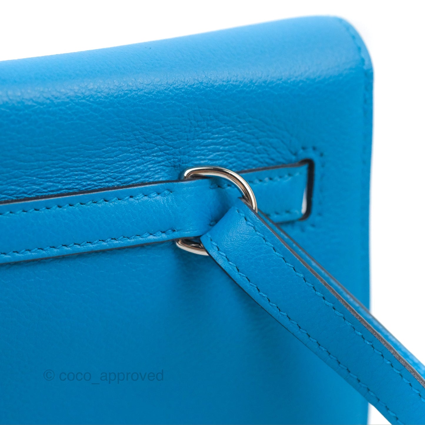 Hermès Kelly Danse II Bag Verso Veau Evercolor Bleu Frida/ Rose Mexico Palladium Hardware