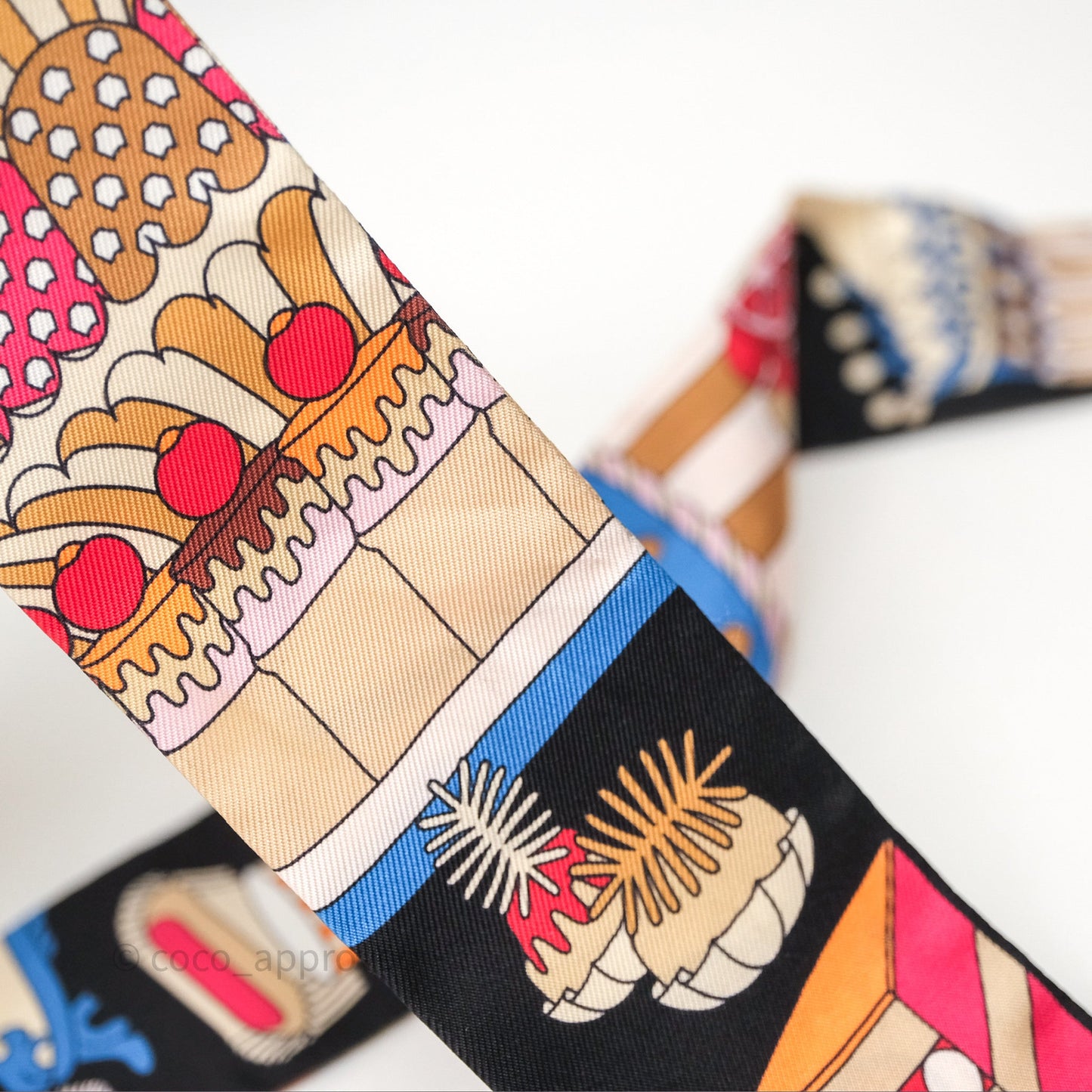 Hermes La Patisserie Francaise Charms Silk Twilly