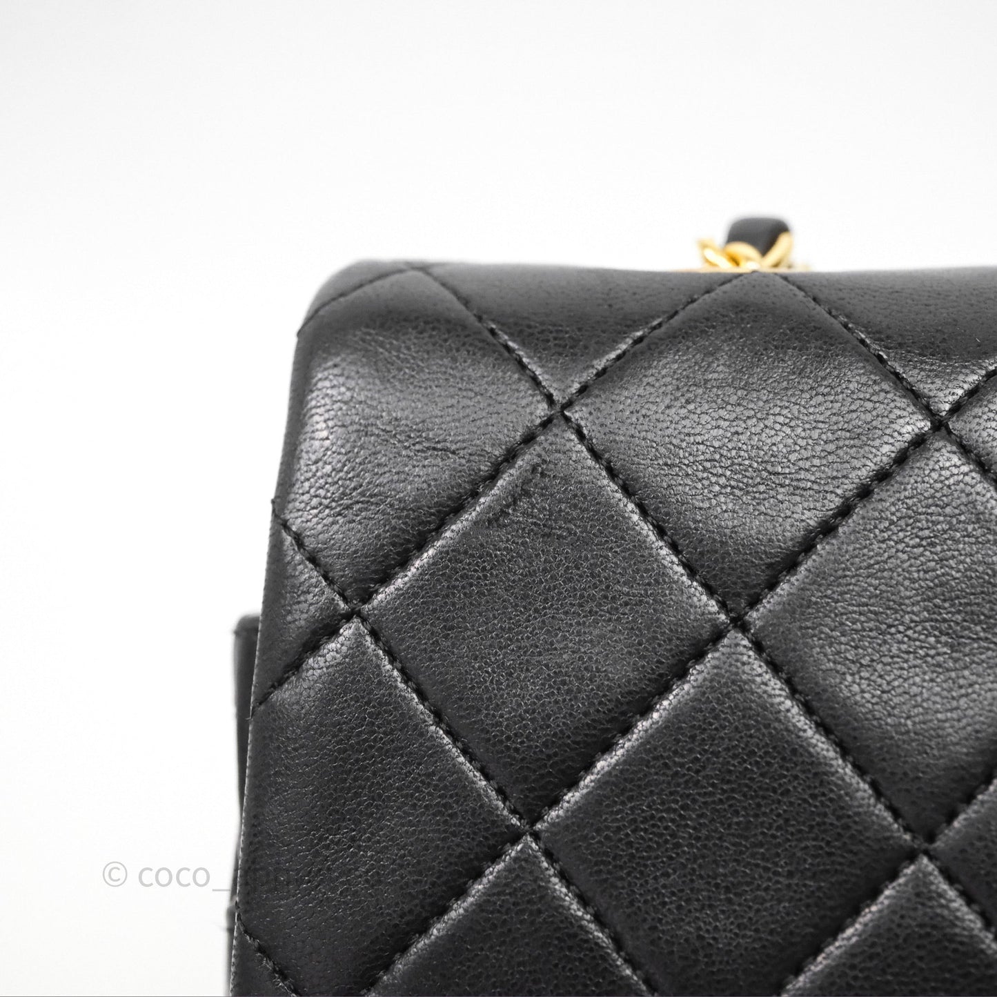 Chanel Classic Vintage Double Flap M/L Black Lambskin Gold Hardware