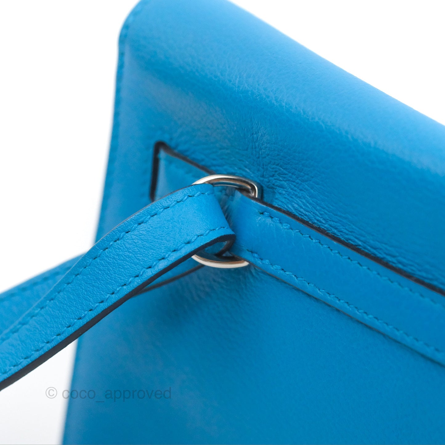Hermès Kelly Danse II Bag Verso Veau Evercolor Bleu Frida/ Rose Mexico Palladium Hardware