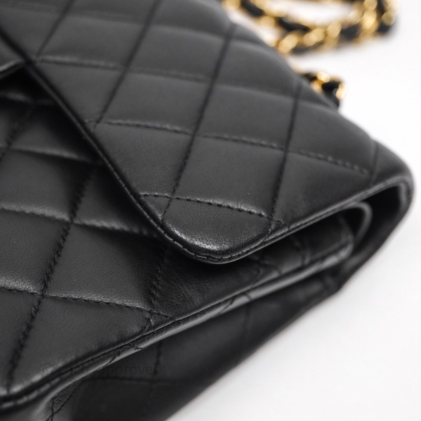 Chanel Small Classic Flap Quilted Black Lambskin Gold Hardware