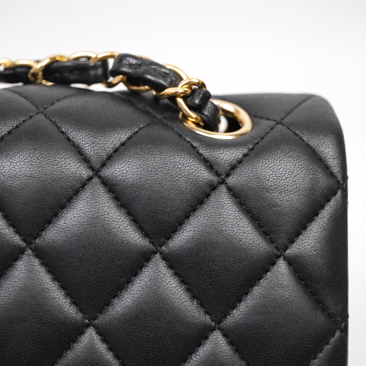 Chanel Small Classic Flap Quilted Black Lambskin Gold Hardware