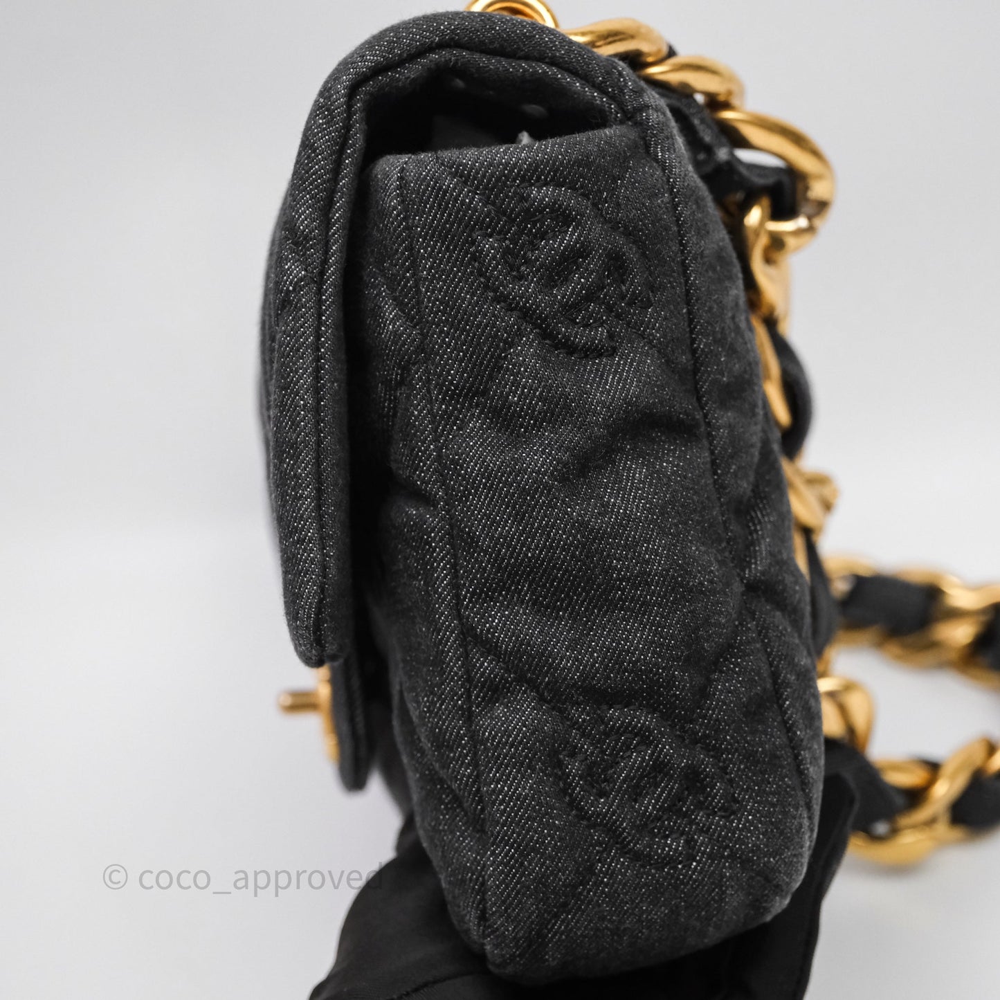 Chanel Medium Funky Town Flap Denim Aged Gold Hardware 22S
