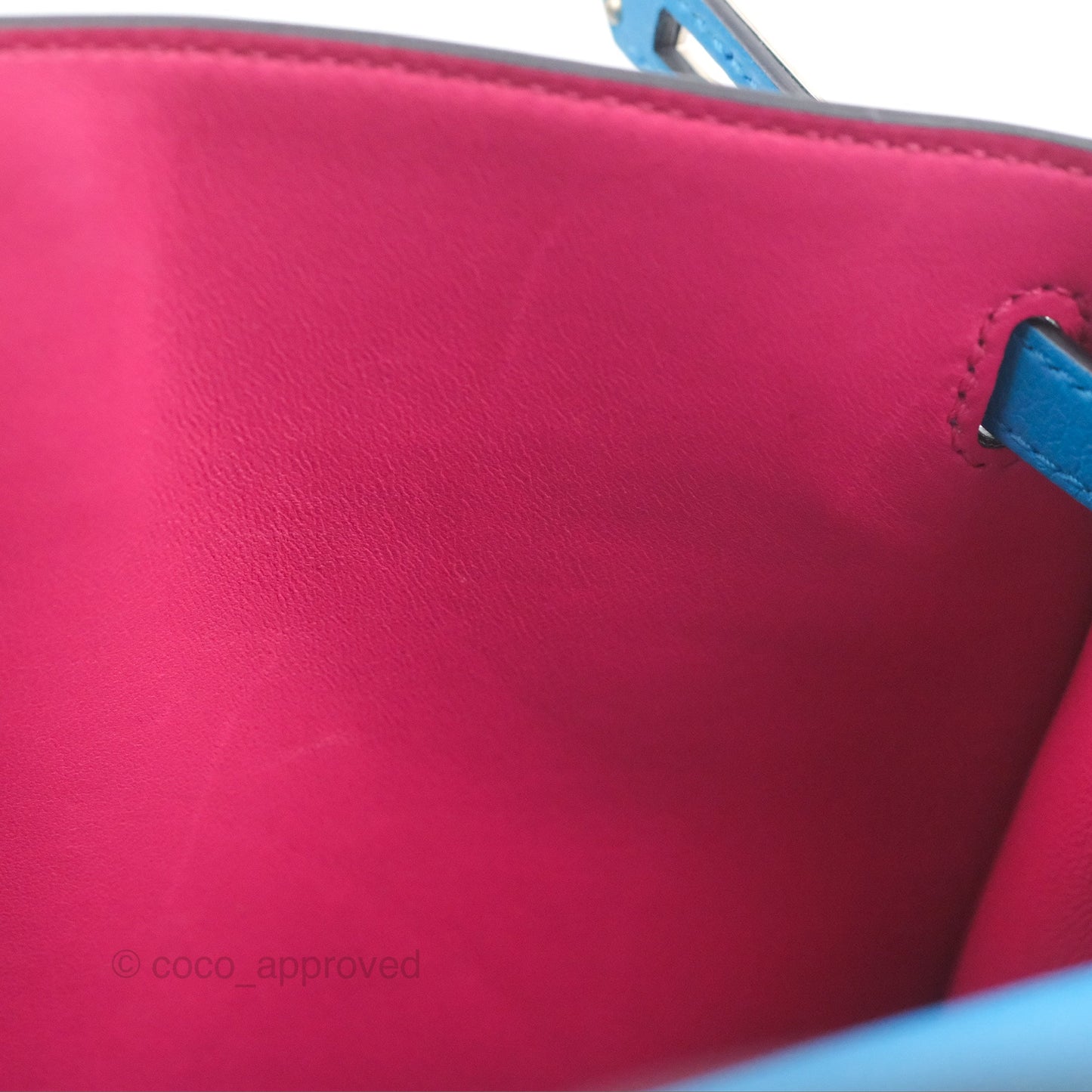 Hermès Kelly Danse II Bag Verso Veau Evercolor Bleu Frida/ Rose Mexico Palladium Hardware