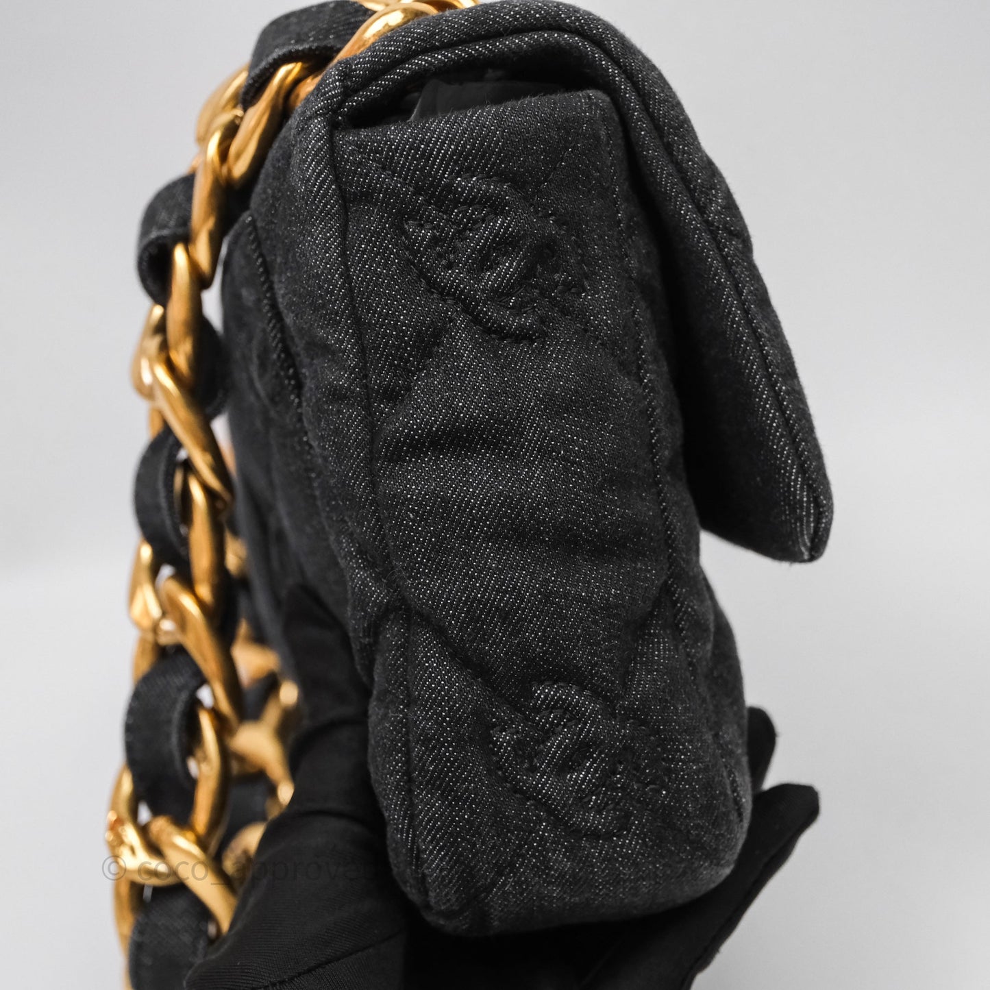 Chanel Medium Funky Town Flap Denim Aged Gold Hardware 22S
