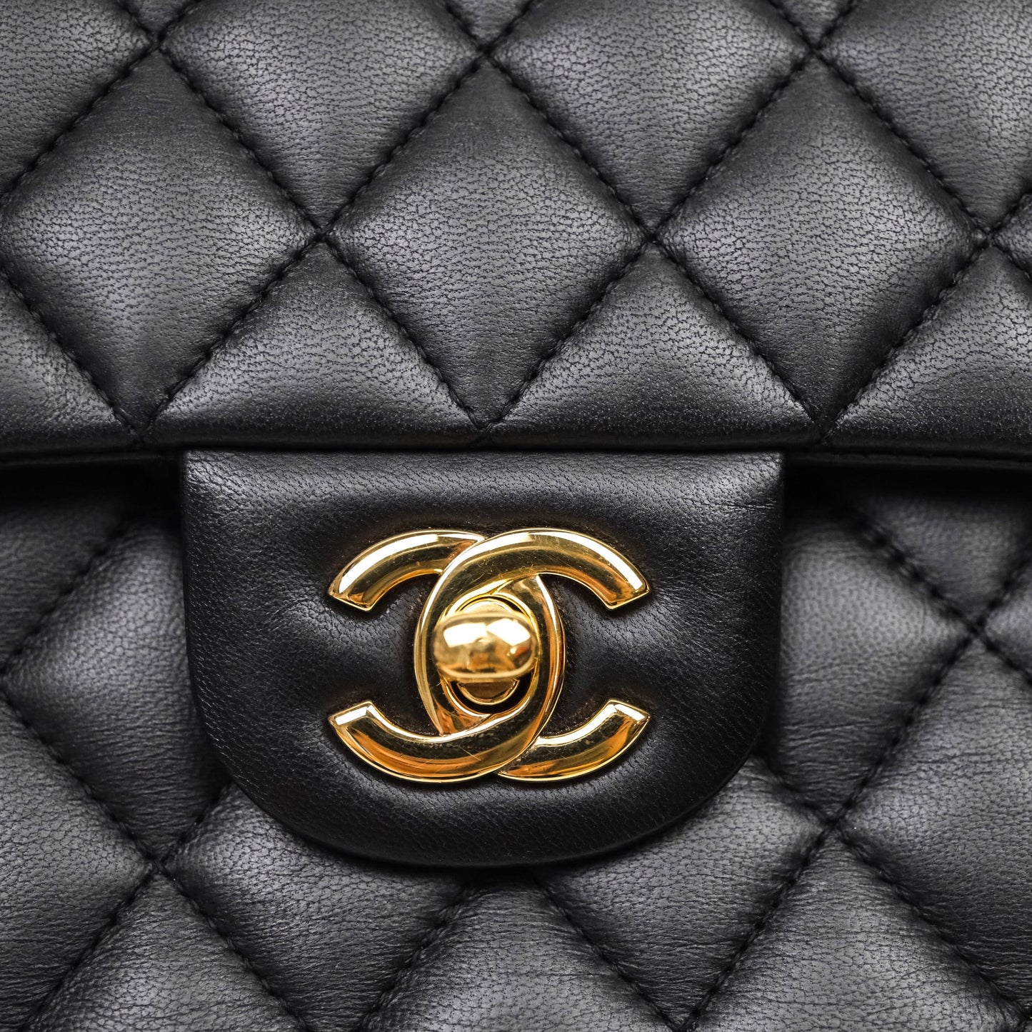 Chanel Small Classic Flap Quilted Black Lambskin Gold Hardware