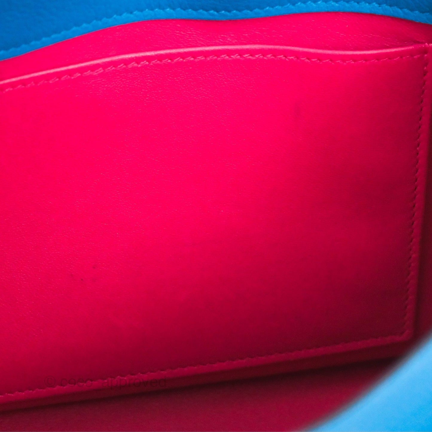 Hermès Kelly Danse II Bag Verso Veau Evercolor Bleu Frida/ Rose Mexico Palladium Hardware