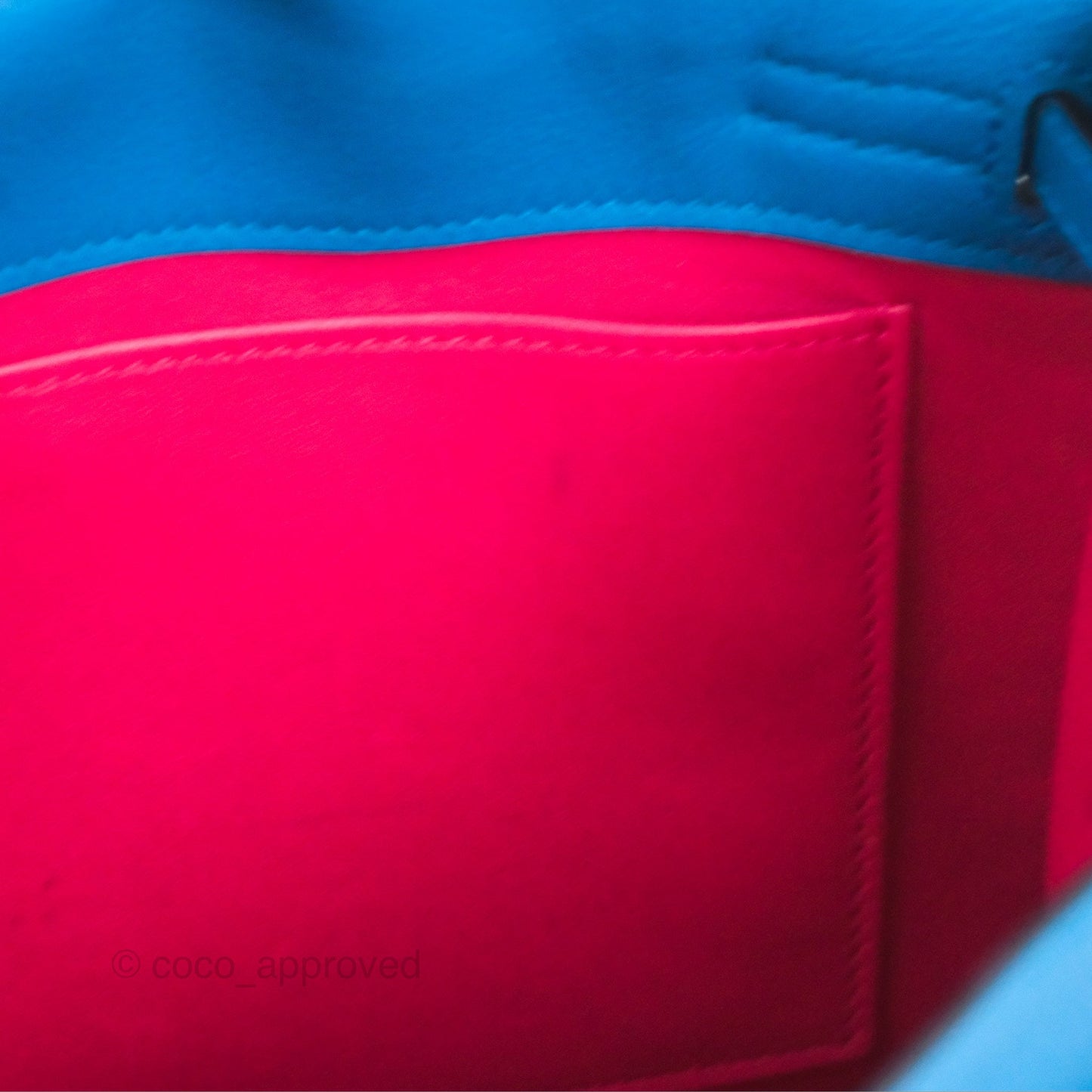 Hermès Kelly Danse II Bag Verso Veau Evercolor Bleu Frida/ Rose Mexico Palladium Hardware