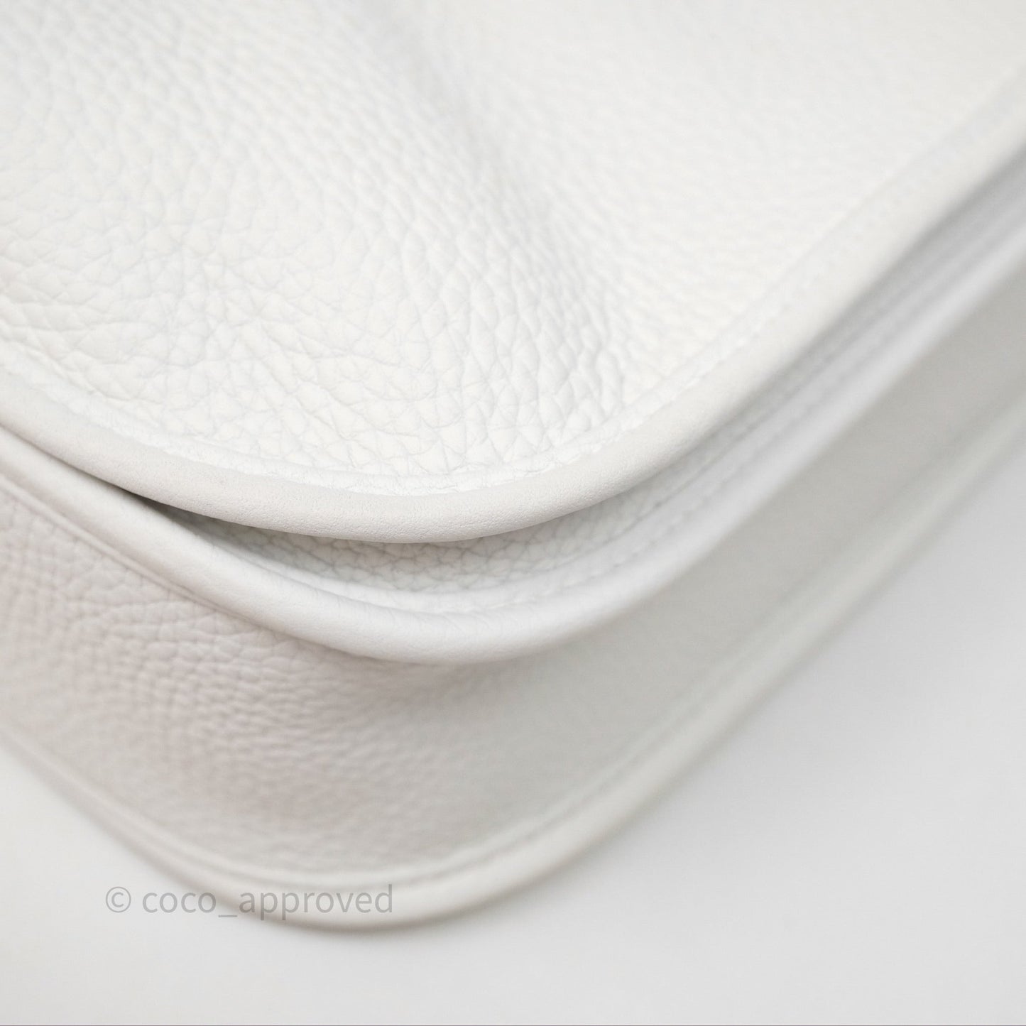 Hermes Evelyne III 29 New White 0U Clemence Palladium Hardware