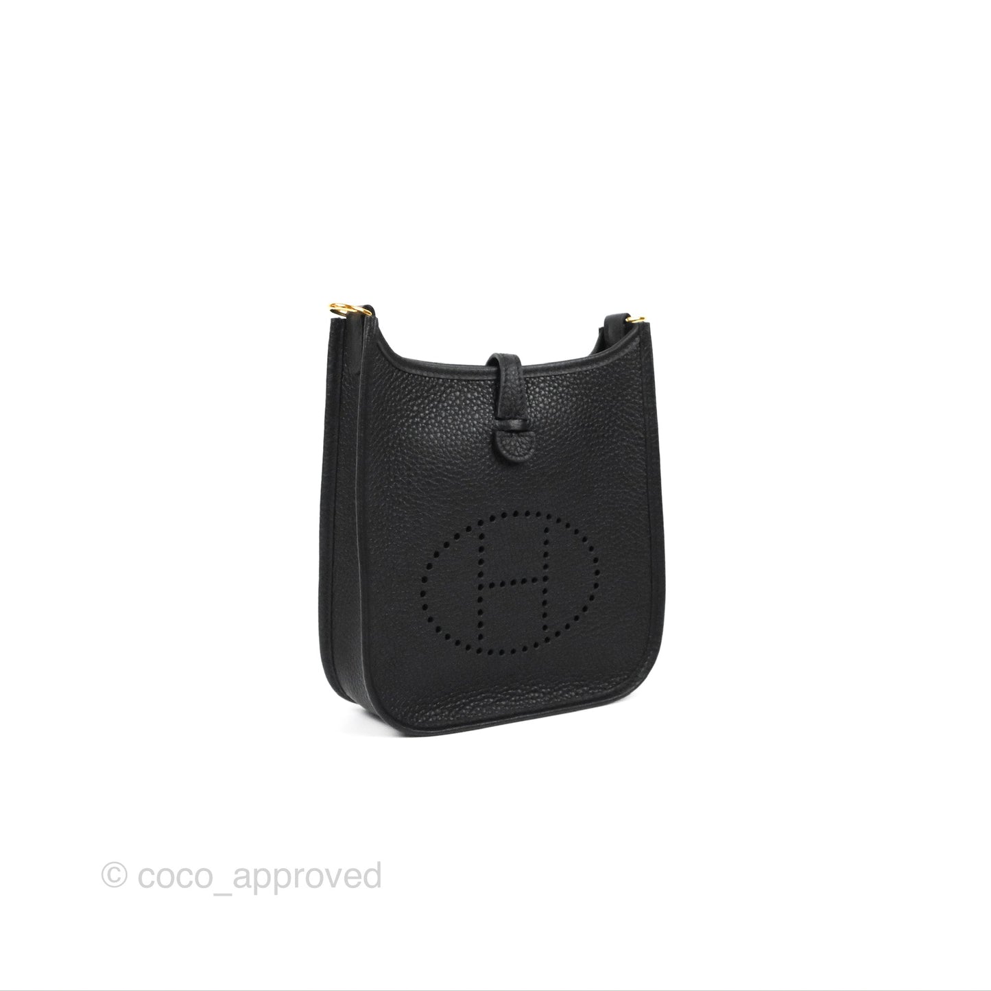 Hermès Mini Evelyne 16 Black Clemence Gold Hardware
