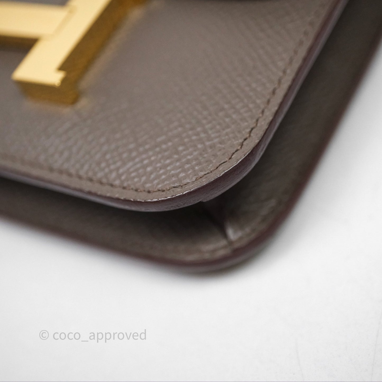 Hermès Constance Slim Wallet Gris Etain 8F Epsom Gold Hardware