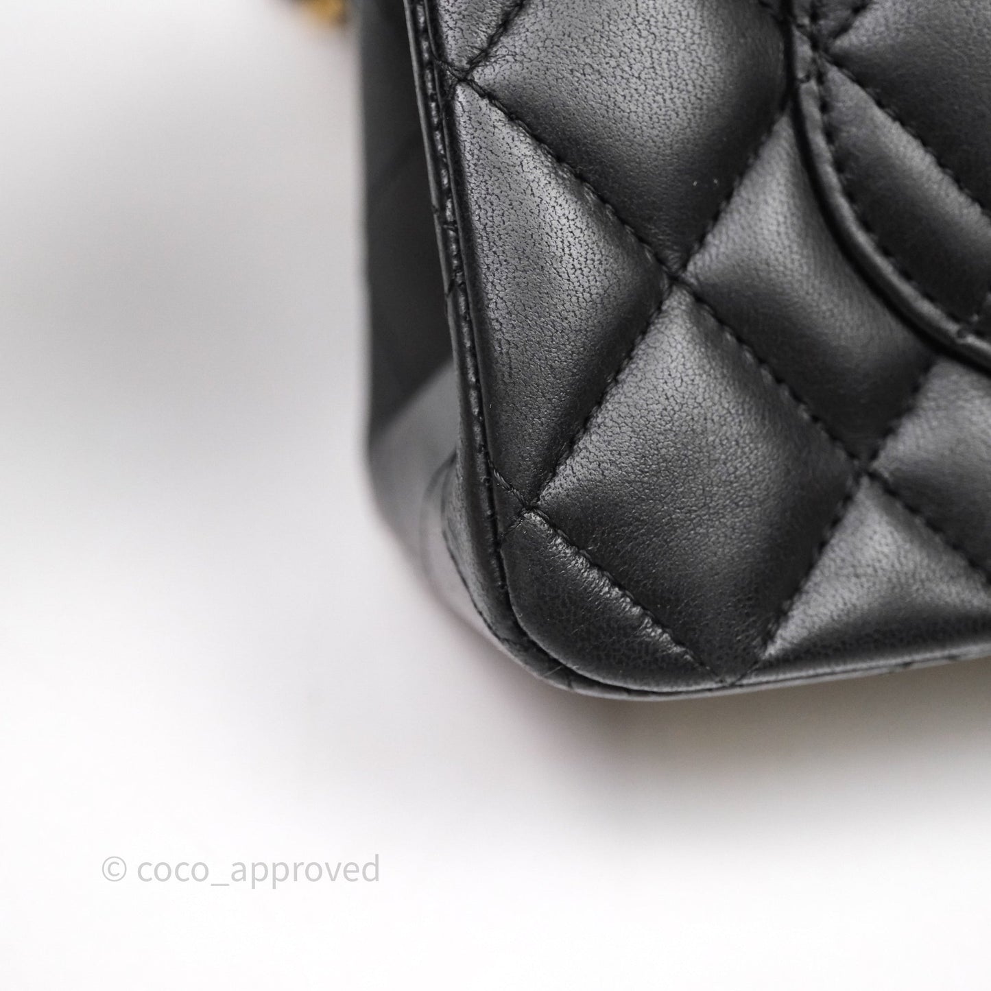 Chanel Small Classic Flap Quilted Black Lambskin Gold Hardware