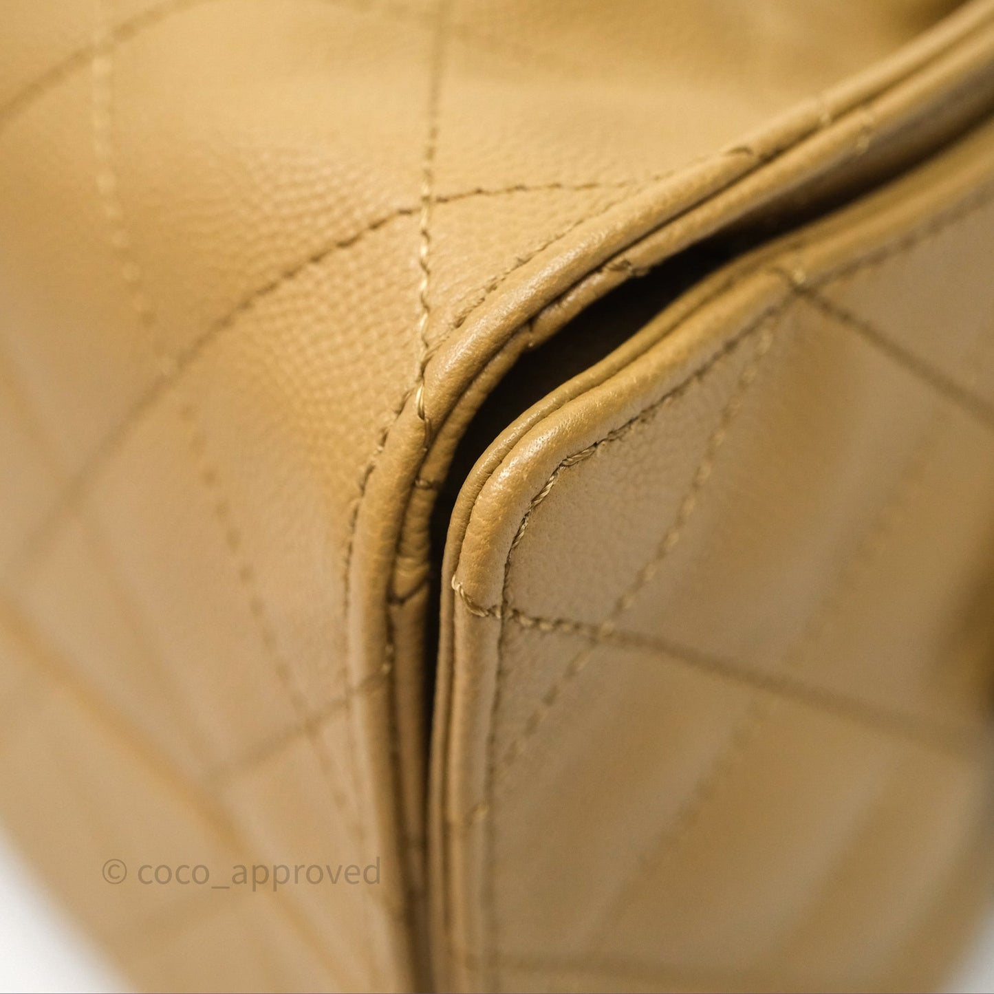 Chanel 25 Small Beige Caviar Aged Gold Hardware