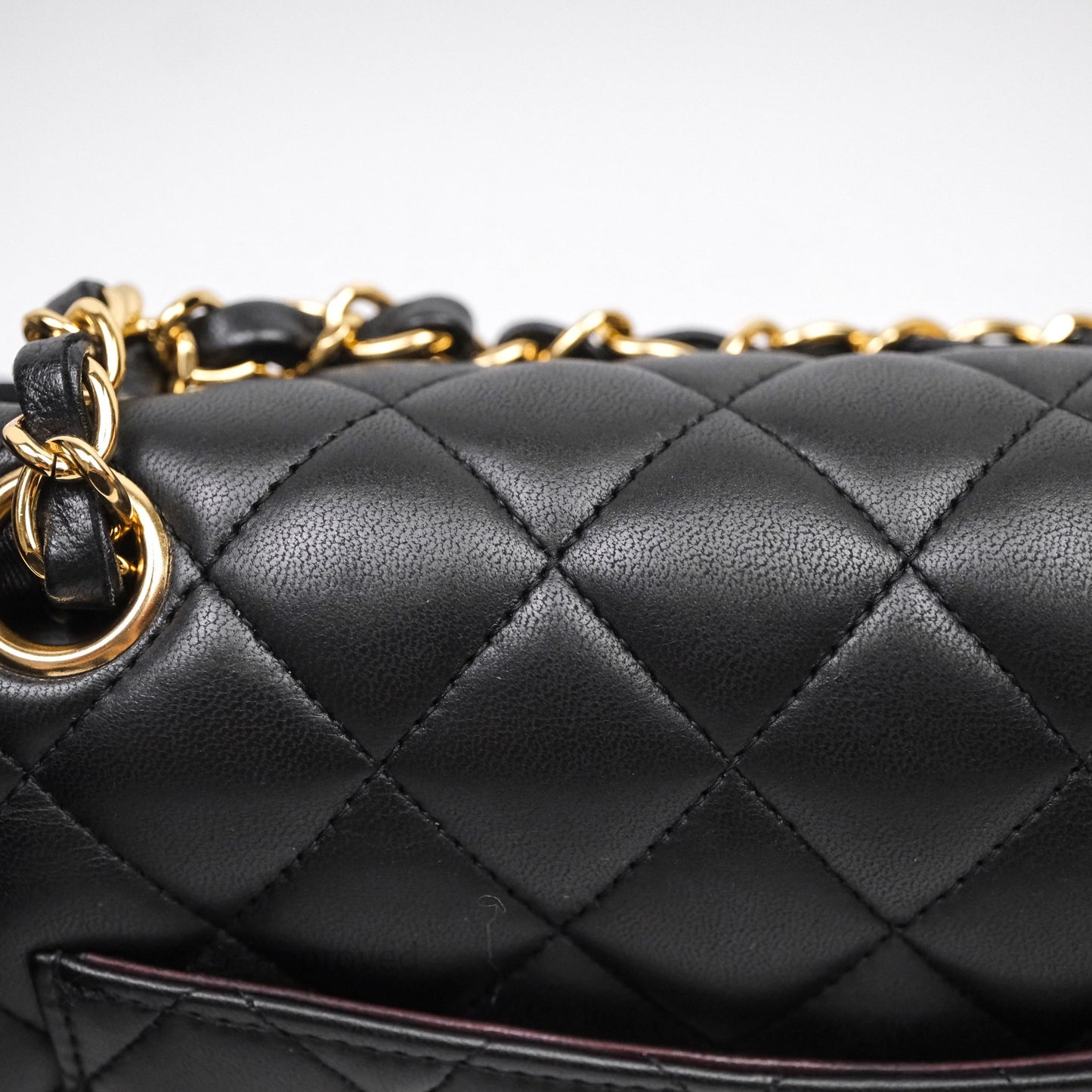 Chanel Small Classic Flap Quilted Black Lambskin Gold Hardware