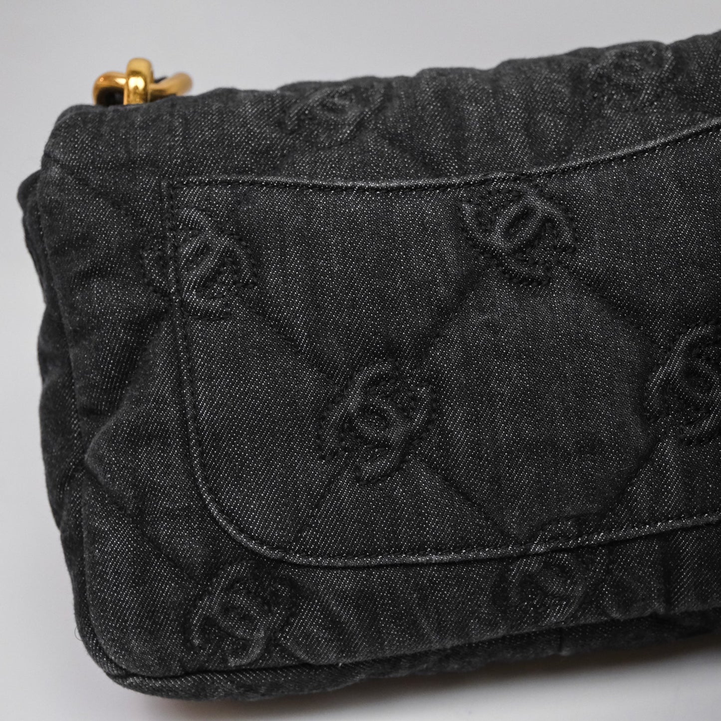 Chanel Medium Funky Town Flap Denim Aged Gold Hardware 22S