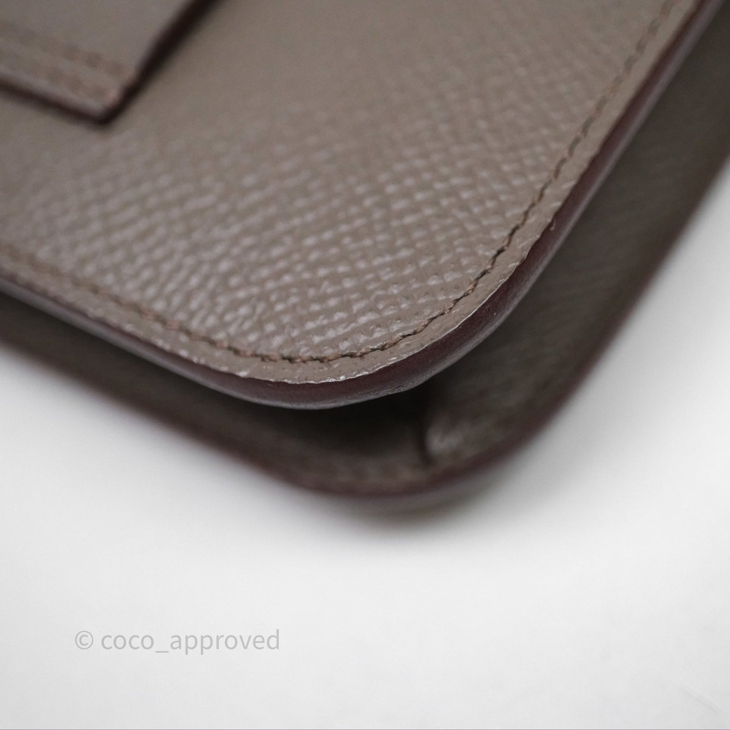 Hermès Constance Slim Wallet Gris Etain 8F Epsom Gold Hardware
